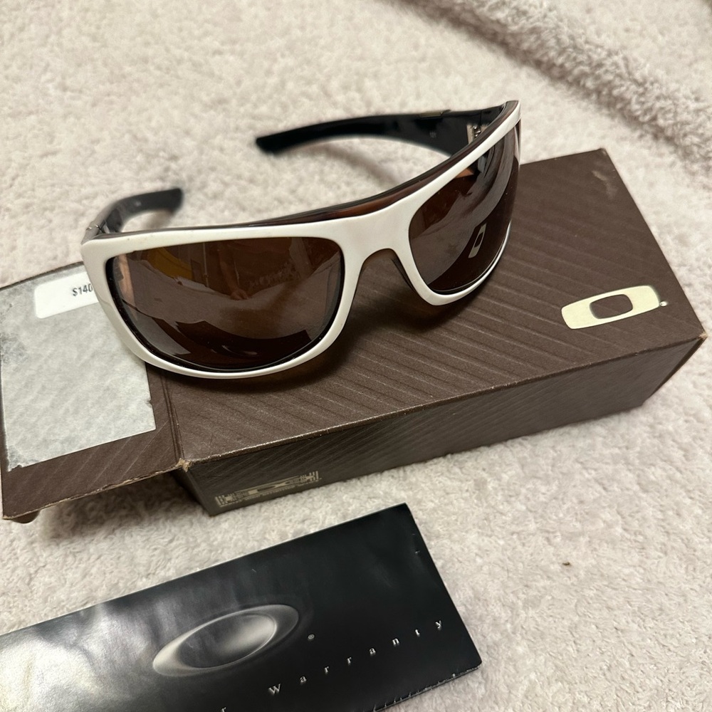 Oakley Sunglasses - white and bronze - with original box - mint condition